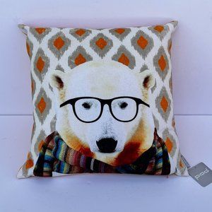 Polar Bear Throw Pillow Glasses Decorative PAD Concept Home Design